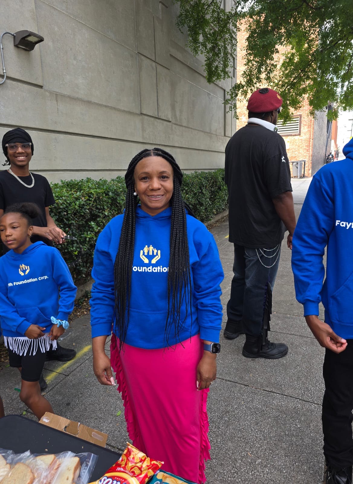 Volunteers in Fayth Foundation shirts